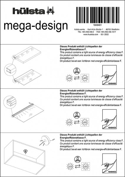 MEGA-DESIGN Disassembly instructions lighting