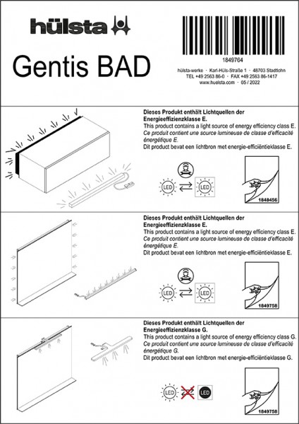 GENTIS bath Disassembly instructions lighting