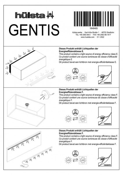 GENTIS Demontage-instructies verlichting